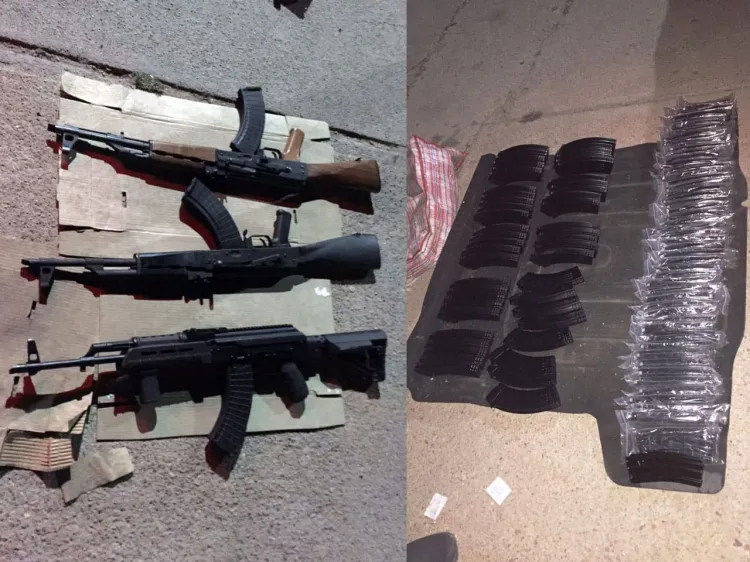 Asegura Guardia Nacional arsenal en la carretera