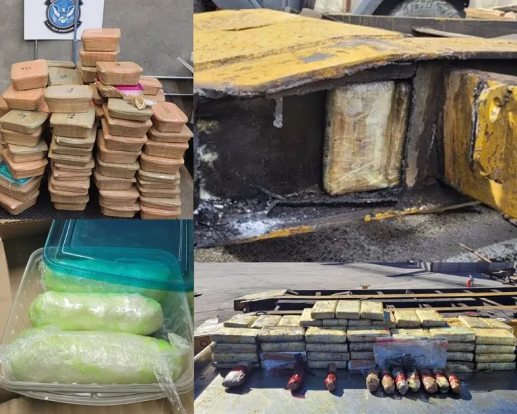 Detectan narcóticos que intentaban cruzar a EU en cajas de tractocamiones