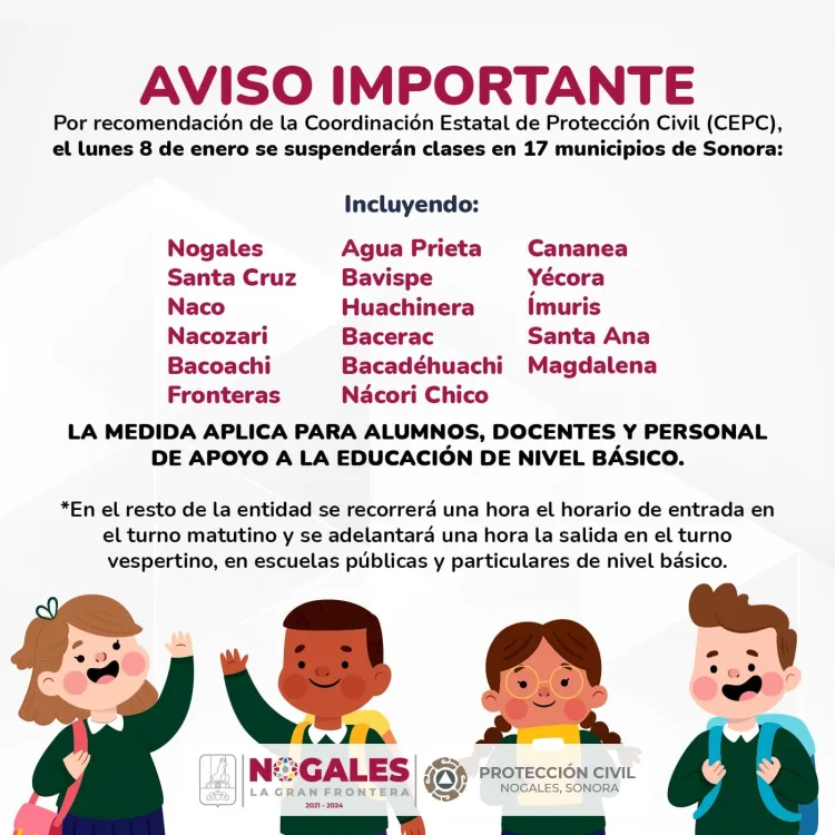 Suspenden clases el lunes en las escuelas de educación básica