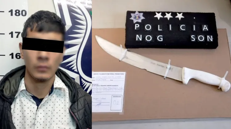 Aprenden a sujeto con un cuchillo en la calle