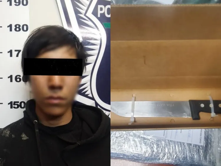 Con cuchillo amenaza a peatones