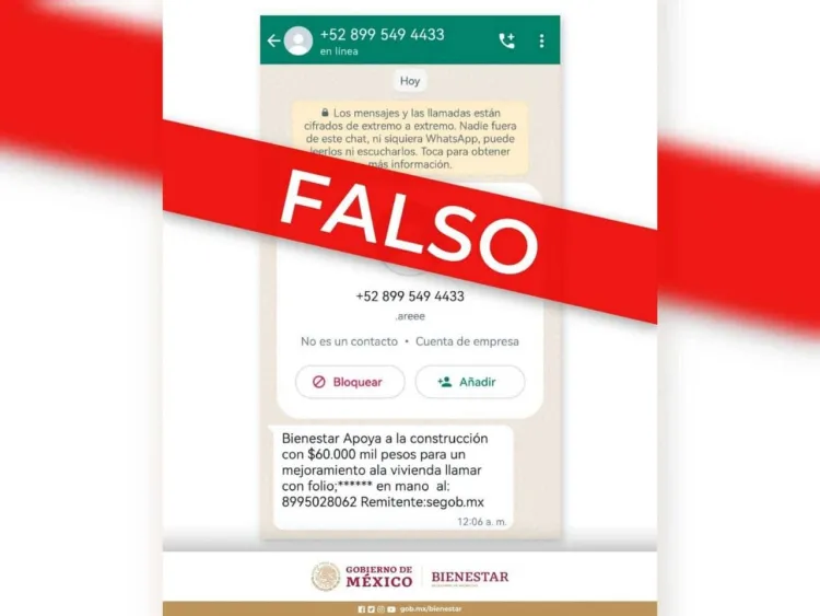 Secretaría del Bienestar alerta por fraude a través de Whatsapp