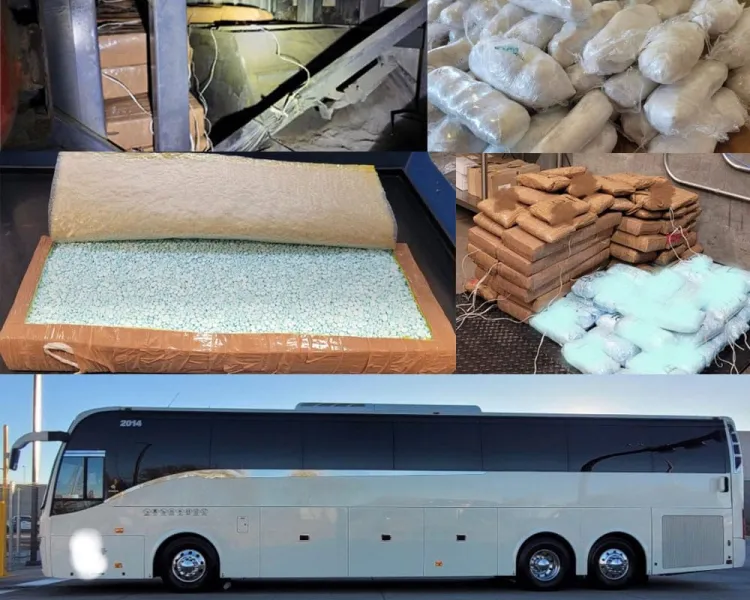 Encuentran más de 2 millones de pastillas de fentanilo en autobús