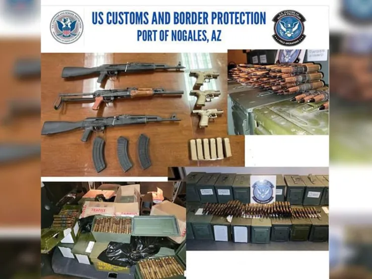 Incautan en frontera de EU cuantioso arsenal