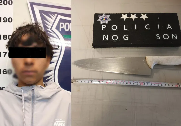 Detienen a Bryan con un cuchillo en la calle