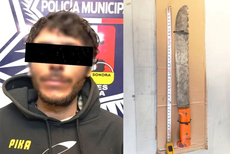 Llevaba un machete por las calles y lo detienen