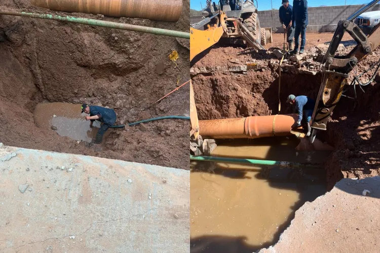 Repara Oomapas afectaciones a línea principal en Las Bellotas