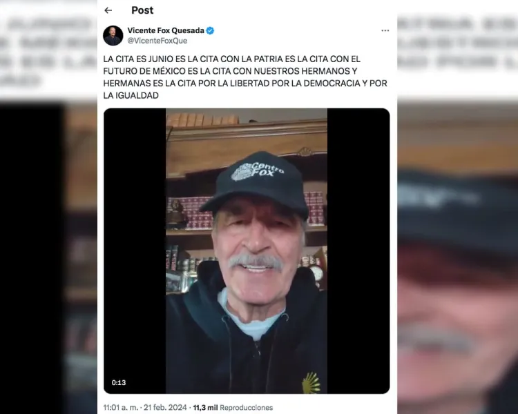 Vuelve Vicente Fox con todo a X (antes Twitter)