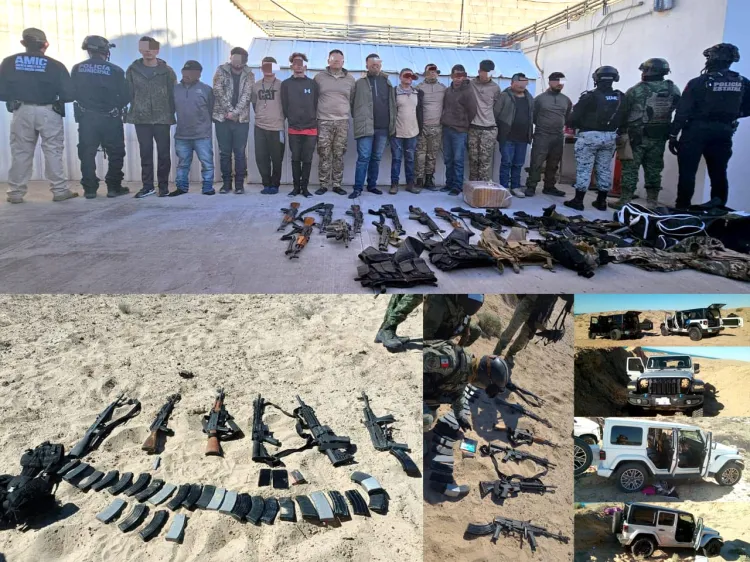 Detienen a 13 y neutralizan a dos