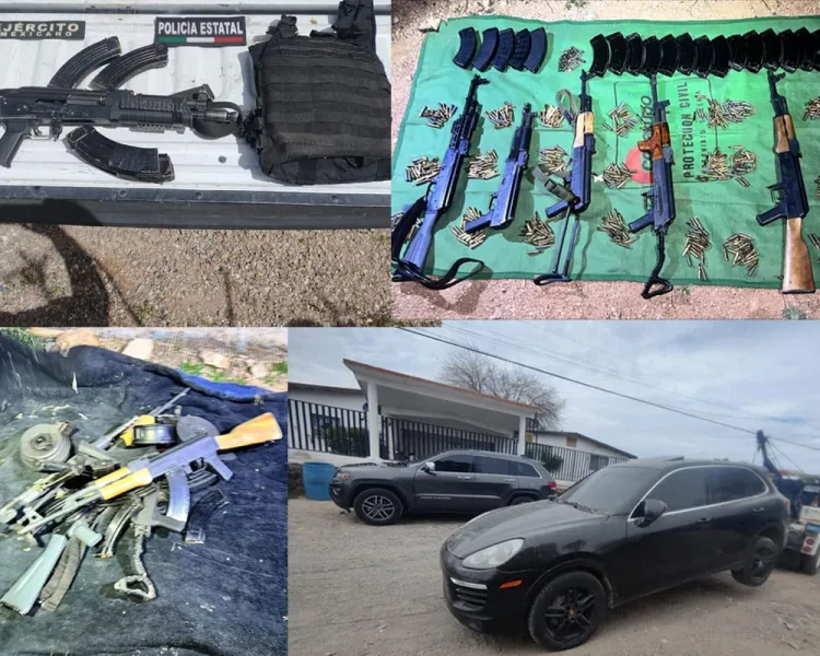 Decomisan autoridades arsenal, explosivos, drogas y vehículos