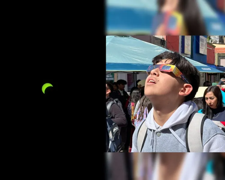 Presencian nogalenses eclipse solar en la plaza Ochoa