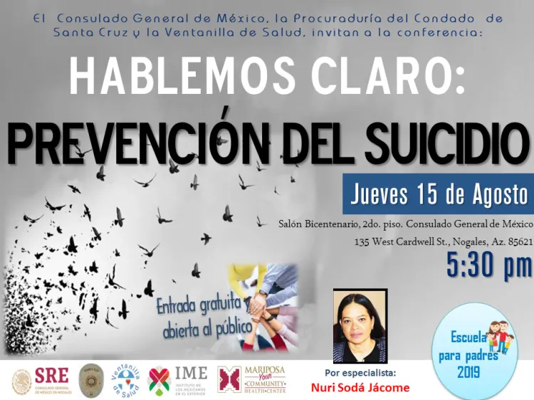 Invita Consulado a plática sobre suicidio