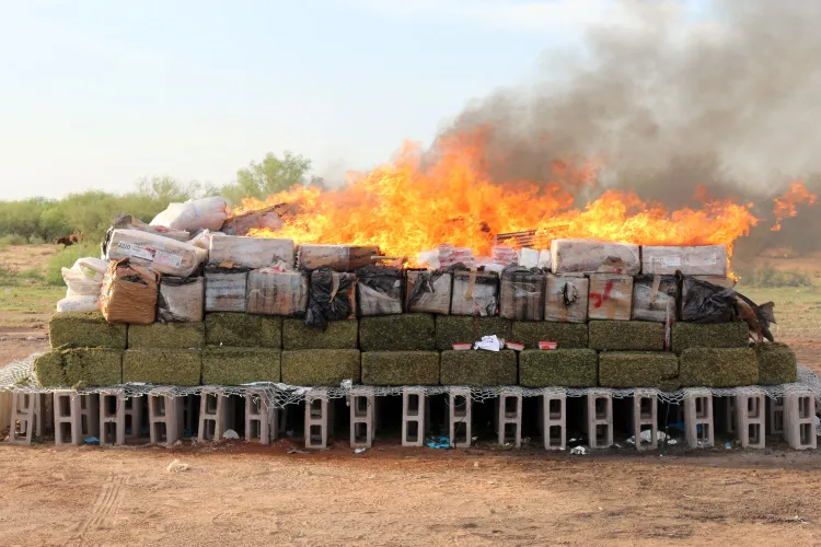 Incineran toneladas de narcóticos