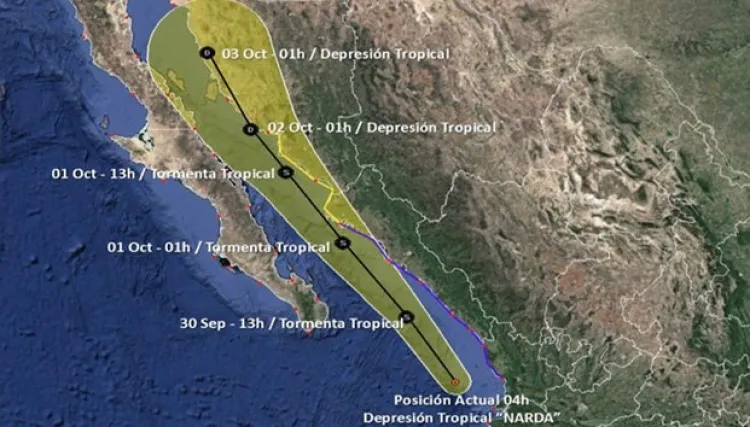 Prevén que ‘Narda’ se convierta hoy otra vez en tormenta tropical