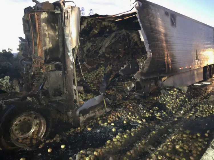 Se incendia tractocamión