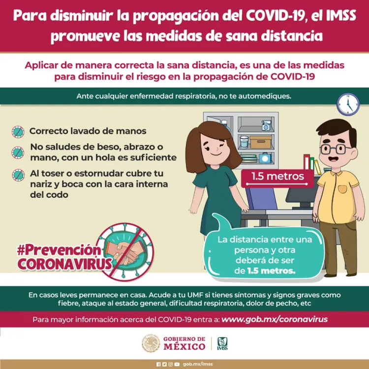 El IMSS promueve medidas la Sana Distancia