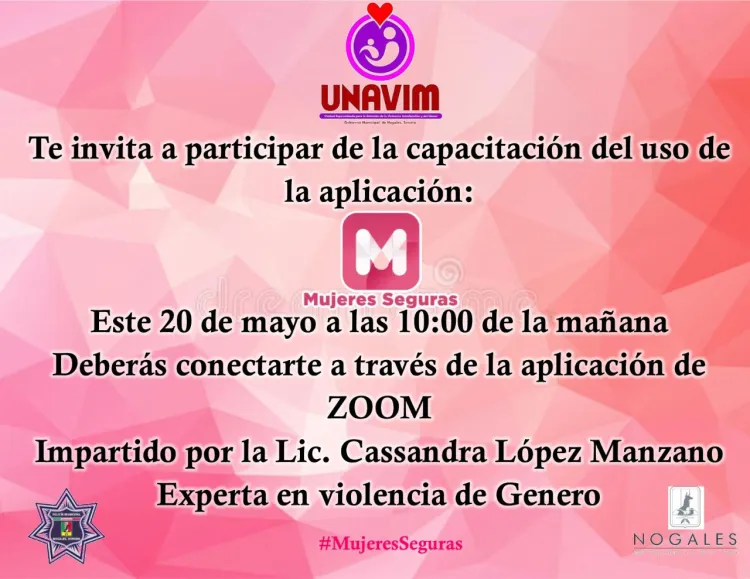 Invitan a capacitación virtual sobre Aplicación Mujeres Seguras