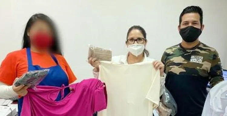 Confeccionan batas y cubre-bocas