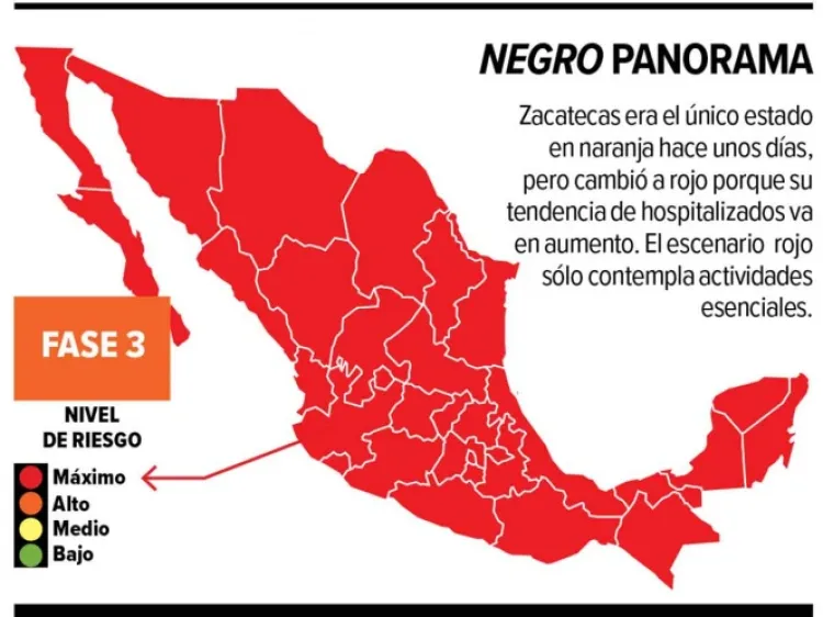 México, al rojo vivo; todo el país mantiene riesgo muy alto