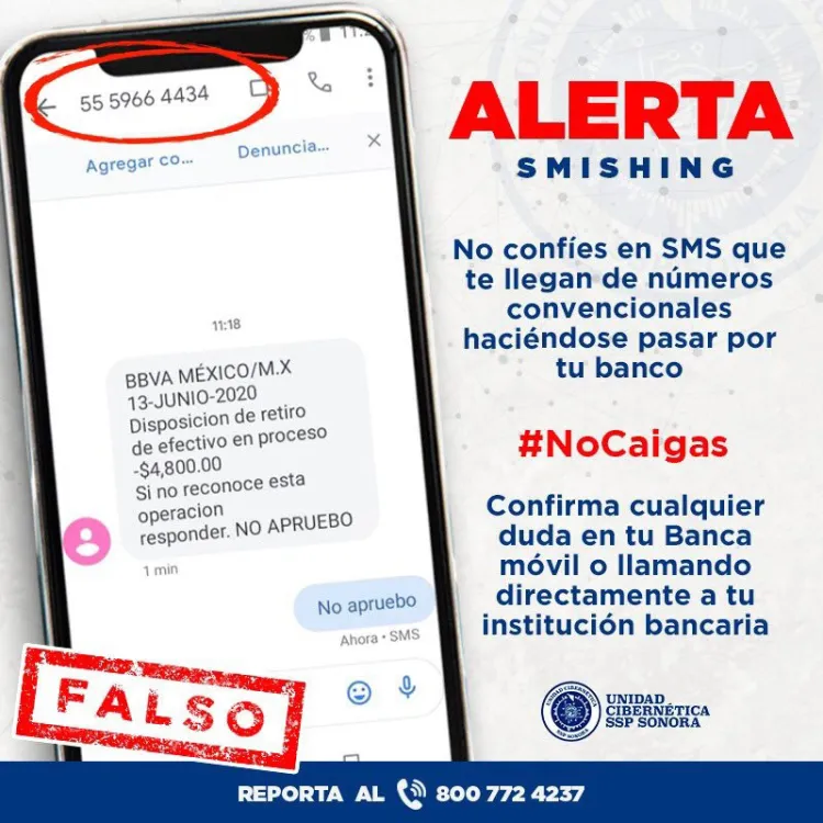 Alerta Unidad Cibernética sobre “Smishing”