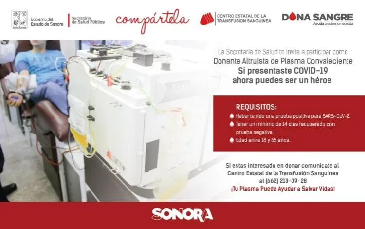 Llaman a donar plasma convalecientes de Covid-19