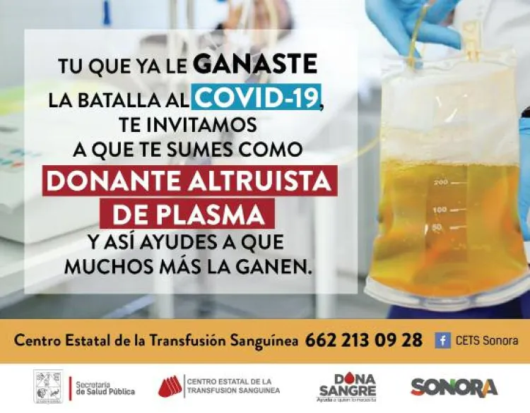 Reiteran llamado para donar plasma