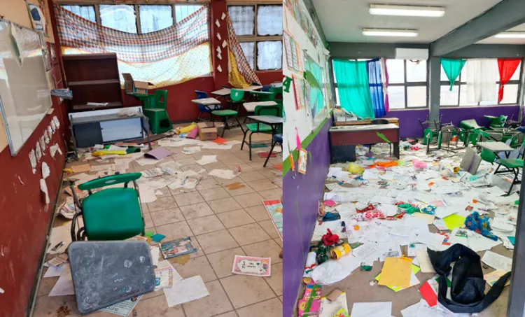 En Primaria Lomas del Sol causan vándalos destrozos Y daños en salones de clase