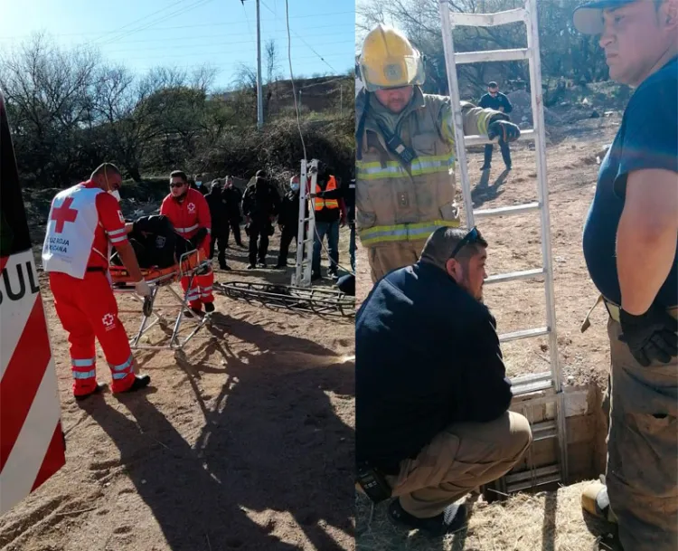 Rescatan a polícia que cae a desagüe