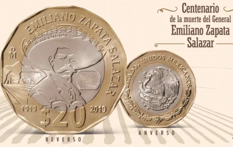 ¿Conoces la nueva moneda de 20 pesos con Emiliano Zapata?