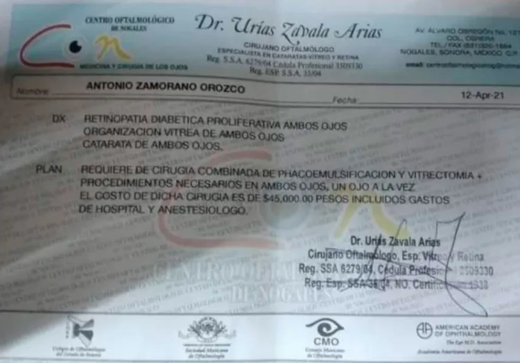 Urgen apoyo ciudadano en taquiza para cirugía ocular