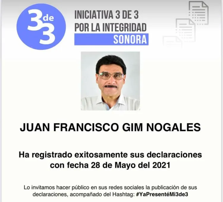 Presenta Juan Gim Declaración 3 de 3