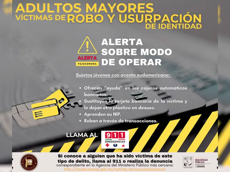 Alertan sobre robos a adultos