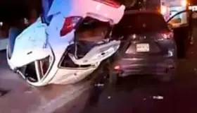 Joven participa en choque y aparatosa volcadura