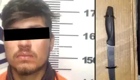 Logran detener a sujeto armado con un cuchillo