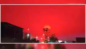 Causa pánico cielo rojo en China; escena apocalíptica