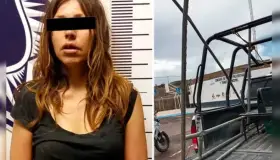 Detienen a mujer por robar estructura metálica