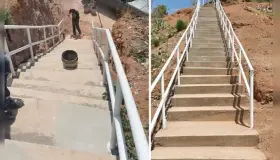 Benefician a familias con construcción de escalinatas