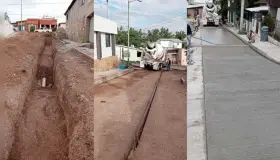 Concluyen pavimentación de la calle Alondras en Villa Sonora