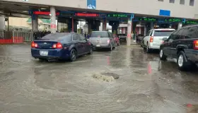 Afecta colapso de drenaje ceremonia binacional