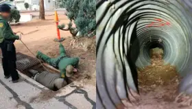 Auxilian a migrantes atrapados en drenaje