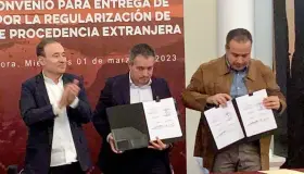 Firman convenio para entrega de recursos pendientes de Repuve