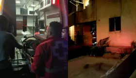 Salvan agentes policiacos a mujeres de incendio