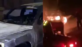 Fuego consume vehículo en su totalidad