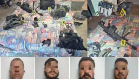 Decomisan arsenal en SLRC; hay 4 detenidos