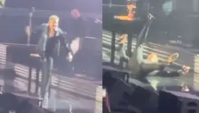 Reacciona Luis Miguel con buena actitud tras caída en escenario