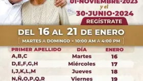 Extienden plazo hasta el 21 de enero para registro a pensión para adultos mayores