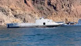 Hunden en San Carlos el buque Suchiate de la Semar