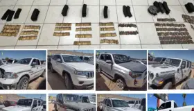 Aseguran vehículos blindados, cargadores y cartuchos en SLRC