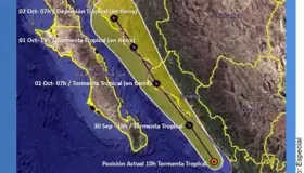 Suspenden vuelos a Mazatlán por ‘Narda’