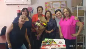 Compañeros festejan a Angélica Espericueta